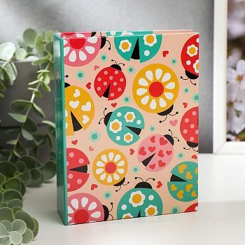 Фотоальбом "Божьи коровки" на 100 фото 10х15 см, 12,5х5х16,5см.  ПП карм.