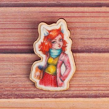 Значок «Лисичка» 3,1×5 см, фильц