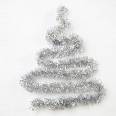 Гирлянда «Мишура» 1 м роса, IP 20, серебристая нить, 22 LED, 8 слоёв, d=3 см, свечение белое, CR2032х2