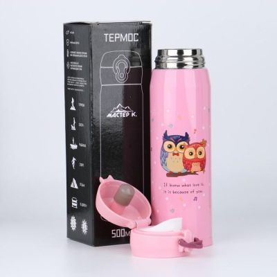 Термос "Мастер К. Совушки", 450 мл, сохраняет тепло 10 ч, 7 х 24.5 см, микс