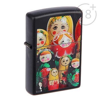 Зажигалка ZIPPO 218 MATROSHKA DOLL с покрытием Black Matte