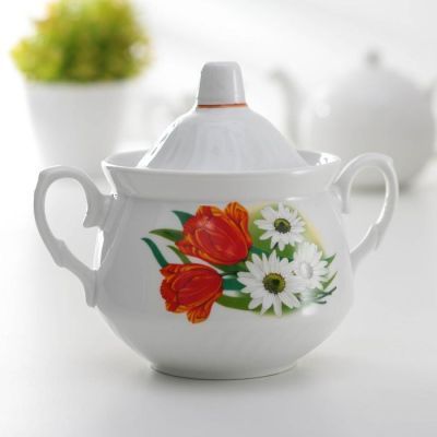 Сахарница «Ромашка с тюльпаном», 450 мл