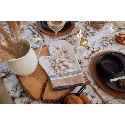 Варежка-прихватка "Floral mood" 20х28см,саржа, 100% х/л, ватин 250г/м2