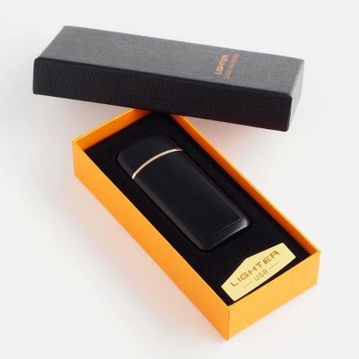 Зажигалка электронная, спиральная, "100% Мужик", чёрная, 3х7.3 см, USB