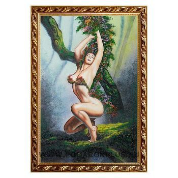 Картина "Девушка в цветах" багет №97 (40х60 см)