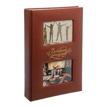 Фотоальбом на 300  фото с местом под 2 фото на обложке "Семейный фотоархив"