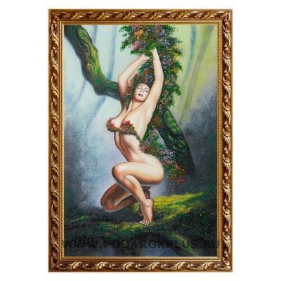 Картина "Девушка в цветах" багет №97 (40х60 см)