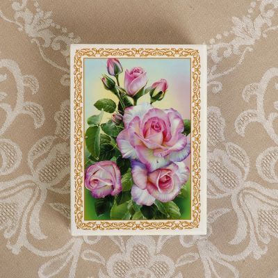 Шкатулка «Нежные розы», белая, 10×14 см, лаковая миниатюра