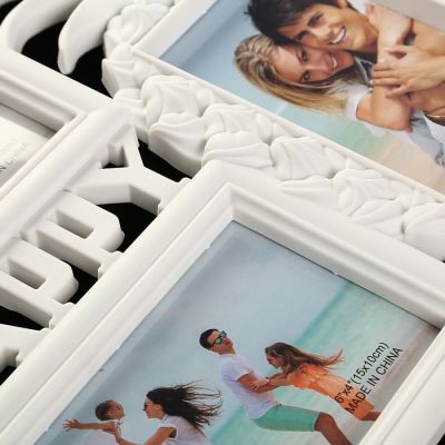 Фоторамка пластик на 5 фото 10х15 см "Ананас" белая 30,5х50 см