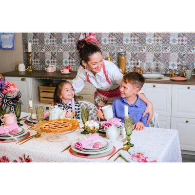 Скатерть "Этель" Тюльпаны 180х147 см, 100% хл, репс 210 гр/м2