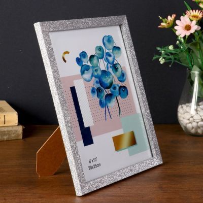 Фоторамка пластик 20х25 см "Блёстки серебро" 27,2х22,2х1,2 см