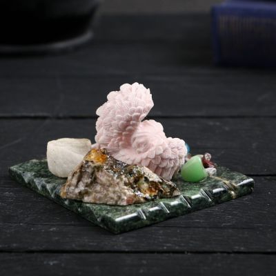 Сувенир "Ангелочек спящий", змеевик, мрамор