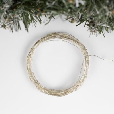 Гирлянда «Нить» 5 м роса, IP20, серебристая нить, 50 LED, свечение белое, мерцание белым, AAх3