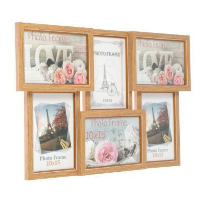 Фоторамка "Светлый орех" 29х45 см на 6 фото 10х15 см