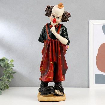 Сувенир полистоун "Клоун с букетом цветов" 36,5х11,5х11 см