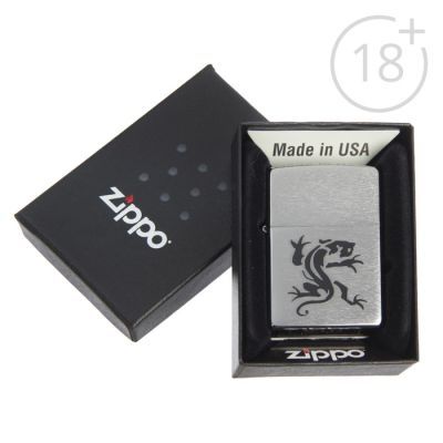 Зажигалка ZIPPO 200 Panther с покрытием Brushed Chrome