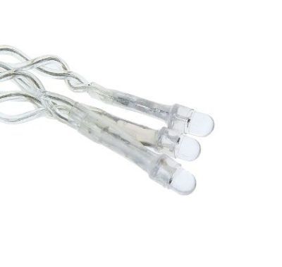 Гирлянда уличная "Бахрома" (Ш:4 м, В:0,6 м, нить силикон, моргает, бело-синий)