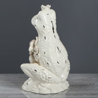 Копилка "Лягушка- царевна", глазурь, белый цвет, 25 см