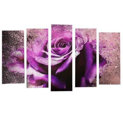 Картина модульная на подрамнике "Необычная роза" (2-25х63; 2-25х70; 1-25х80) 125х80см