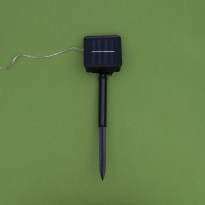 Гирлянда «Нить» 20 м роса, IP44, серебристая нить, 200 LED, свечение жёлтое, 2 режима, солнечная батарея