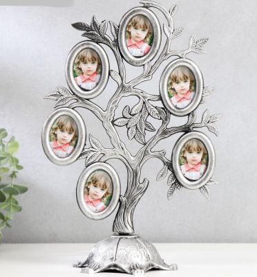 Фоторамка "Семейное дерево" на 6 фото (пластик, под серебро)