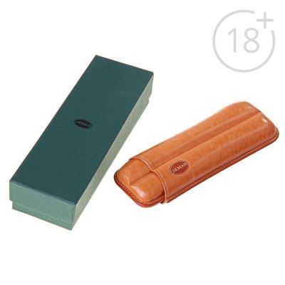 Портсигар светло-коричневый цвета для 2 сигар, d = 1,8 см