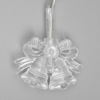 Гирлянда «Нить» 5 м с насадками «Два колокольчика», IP20, прозрачная нить, 20 LED, свечение мульти (RG/RB), мигание, 220 В