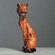 Копилка "Кошка Сиамская", глазурь, коричневая, 43 см