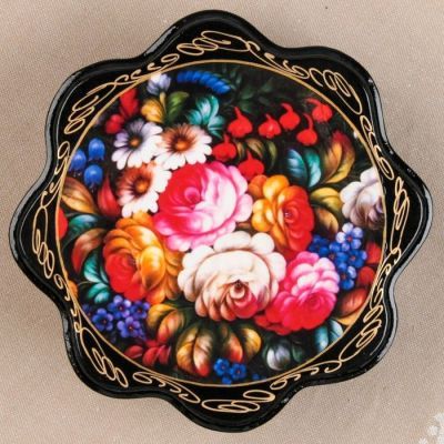 Шкатулка «Жостово», 16×16 см, лаковая миниатюра