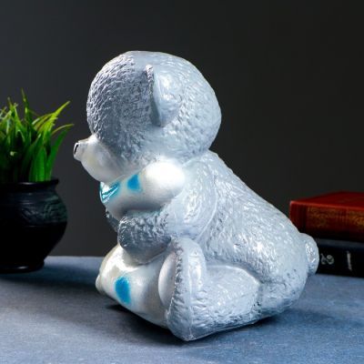 Копилка "Медведица с подушкой" серая 24см