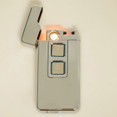 Зажигалка электронная, USB, спираль, 2 функции, цвет стали, 3.5х10х10 см