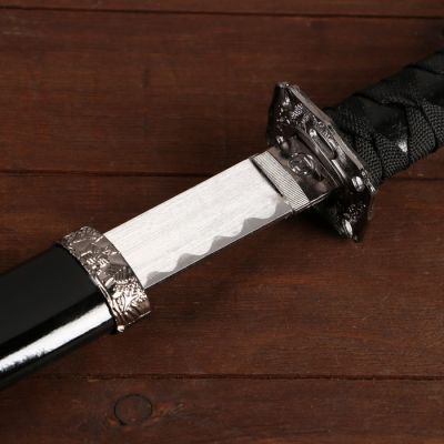 Сув. изделие катаны 3в1 на подставке, ножны дерево, черные глянец 55/78/100см