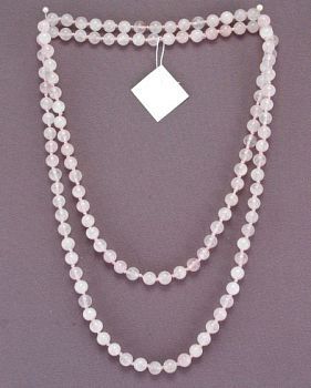 Бусы Кварц Розовый  "Классика №8" арт.НКР-1(8)-120-1