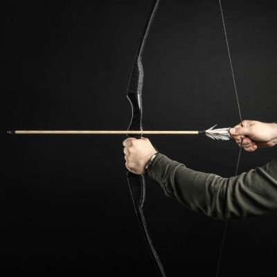 Сувенирное оружие "Лук фигурный", 170 см, деревянное, взрослый, черный, массив ясеня
