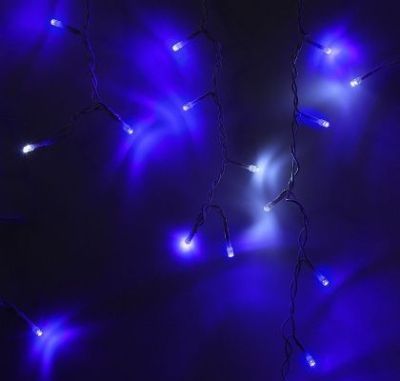 Гирлянда уличная УМС "Бахрома" (Ш:3 м, В:0,6 м, Н.Б., нить белая, сине-белый)
