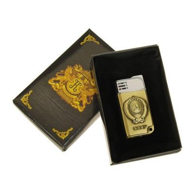 Зажигалка газовая "СССР"  в картонной коробке, мужская, микс  3х6 см