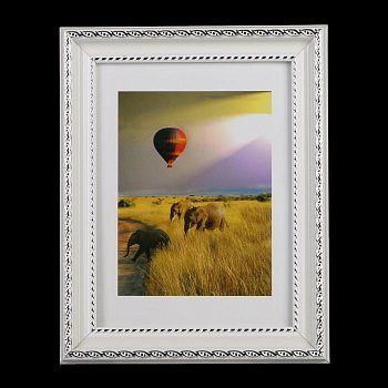 Фоторамка пластик 15х20 см (881S) белый с серебром