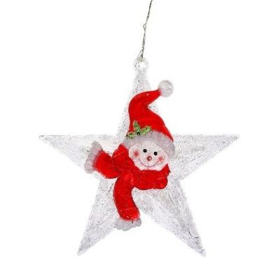 Фигура акрил. "Снеговик-звезда" (30х30см.)