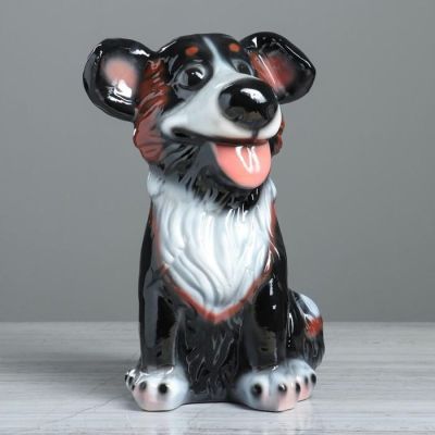 Копилка "Собака Джек", глянец, чёрный цвет, 26 см