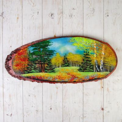 Панно на спиле "Осень", 65 см,  каменная крошка, горизонтальное