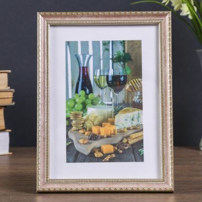 Фоторамка пластик "Кружево"  розовый 15х21