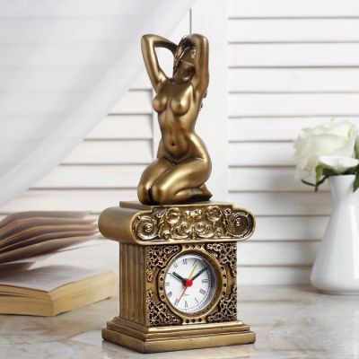 Часы настольные "Эвтерпа", цвет золото, 26х11.5х7.5 см микс