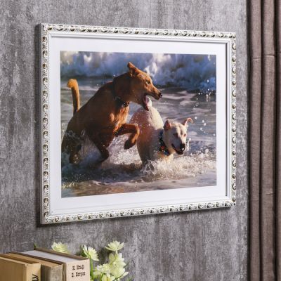 Фоторамка "Волна" золото с белым 30х40 см