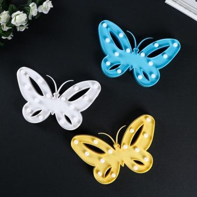 Ночник пластик от батареек 2АА "Бабочка" МИКС 17х25,8х2,8 см