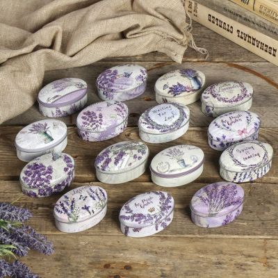 Шкатулка металл овал "Лаванда" МИКС 3х7х5 см