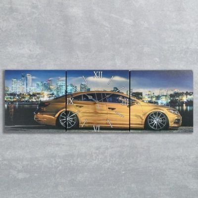 Часы настенные модульные «Спорткар», 35 × 110 см