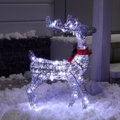 Светодиодная фигура «Олень», 35 × 60 × 10 см, металл, 220 В, свечение белое
