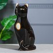 Копилка "Кот сидячий", покрытие глазурь, чёрная, 30 см, микс