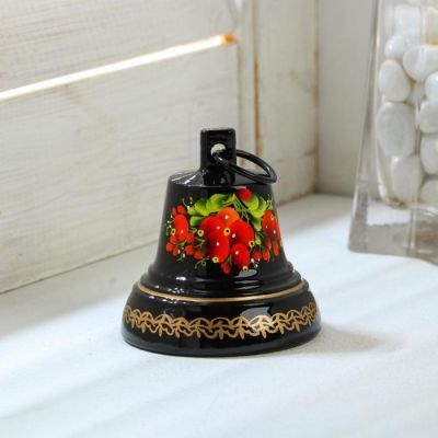 Колокольчик Валдайский "№5. Ягоды", расписной, с ушком, d=53 мм