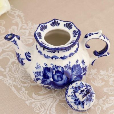 Чайник «Анемон», 10×18×15 см, гжель